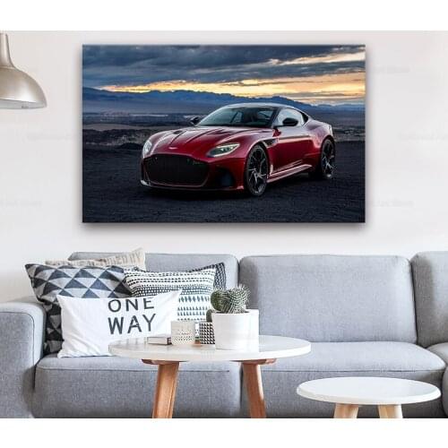 Paintings Wall Art Supercar Martin DBS Red Artwork Pictures Canvas Art Posters and Prints Modern For Bedroom Home Decoration