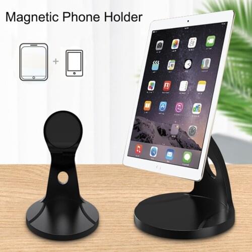 Desktop Magnetic Phone Holder Support Aluminum PC Tablet Stand Bracket 180 Degree Rotation Mobile Phone Mount For iPad Pro Rack