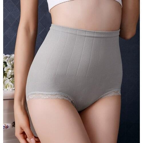 Body Shaping Underwear Sexy Seamless Bottom Panties Ladies Underwear High Waist Abdomen Pants Postpartum Body Sculpting Lace