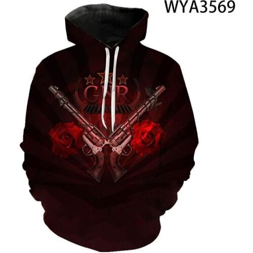 New Fashion Guns N Roses Hoodies Men Long Sleeve Fashion 3D Printed Men Sweatshirt Streetwear Clothes Harajuku Hoodie Skeleton
