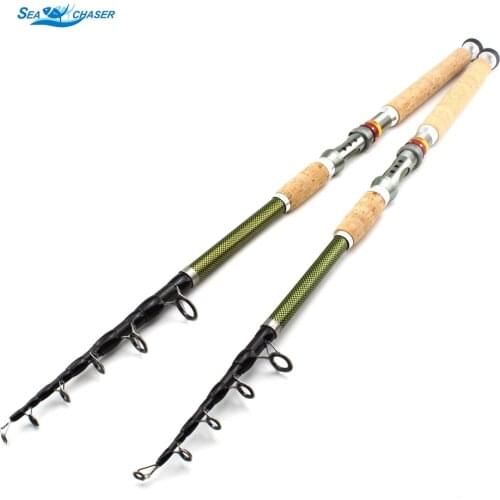 NEW 2.1m 2.4m 2.7m 3.0m 3.6m Telescopic Fishing Rod carbon wooden handle Spinning Rod Extra heavy carp fishing pole sea Tackle