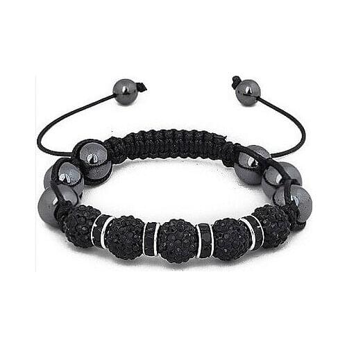 New arrival gray resin bead micro pave CZ Disco Ball Beads Bracelet fasion Gift jewelry Discount crystal hjfg3