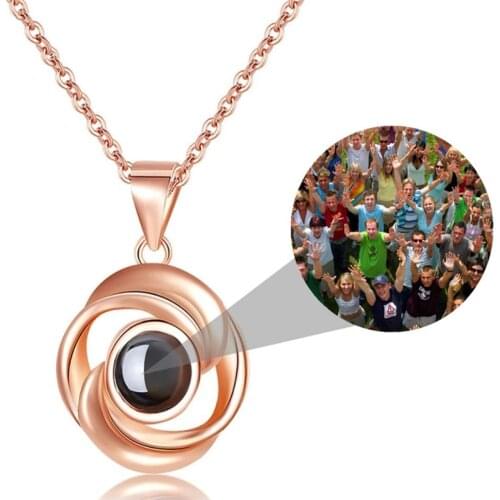 Charm Custom Couples Photo Pendant Necklaces I Love You Necklace Projection Memory Lovers Fashion Jewelry Anniversary Best Gifts
