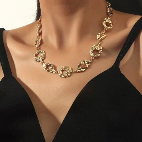 ORNAPEADIA Ins Personality Simple Niche Special-shaped Irregular Pattern Tin Foil Paper Texture Necklace for Women Wholesale