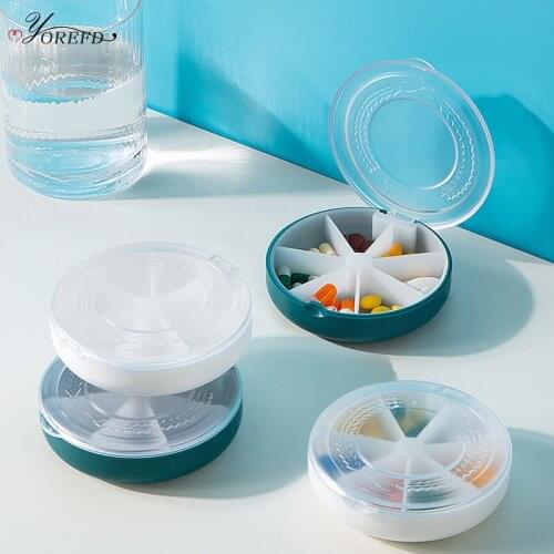 OYOREFD Portable 7 Grid Pill Box Seal Pill Storage Organizer Mini Medicine Case Outdoor Travel Pill Dust-proof Protect Container