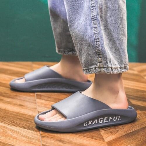 Qmaigie men Slippers for home slides Letter Thick bottom Bedroom Mute bath Shoes Nons-lip house indoor slippers women Sandals