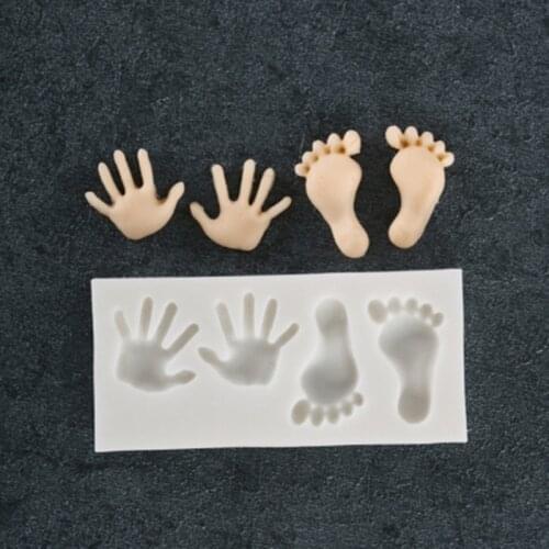 Baby Hands And Feet Silicone Fondant Cutter Cake Mold Fondant Mold Fondant Cake Decorating Tools Sugar Craft Pastry Tool