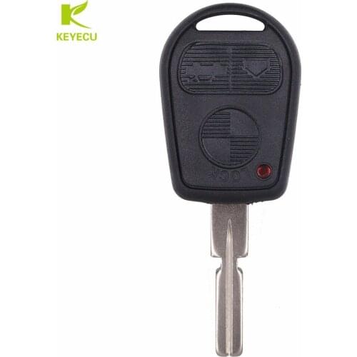 KEYECU 10PCS Uncut Replacement 3 Button Car Remote Key Keyless Shell Case for BMW E31 E32 E34 E36 E38 E39 E46 Z3