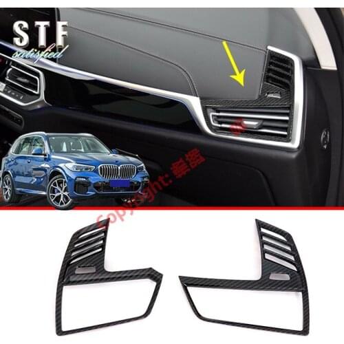 Carbon Fiber Style Interior Side Air-Condition Vent Outlet Cover Trim For BMW X5 G05 2019 2020