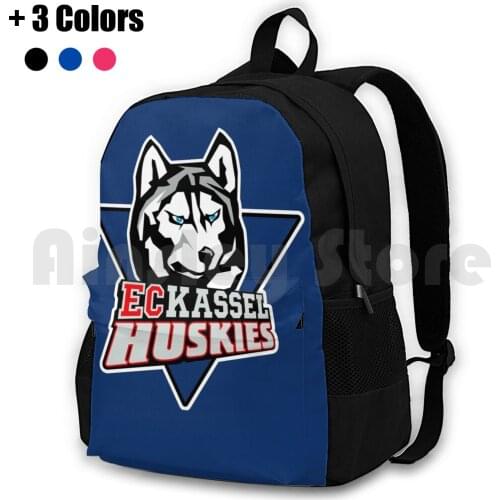 Kassel Huskies Outdoor Hiking Backpack Waterproof Camping Travel Team Club Play Game Sport Deutsche Eishockey Liga Germany
