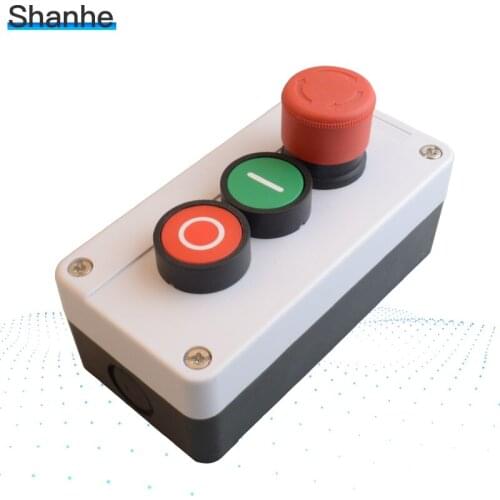 22mm start stop self sealing waterproof button switch emergency stop industrial handhold control box