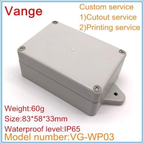 1pcs/lot Wall-mounted injected junction box IP65 waterproof ABS plastic diy enclosure for electronics device 83*58*33mm