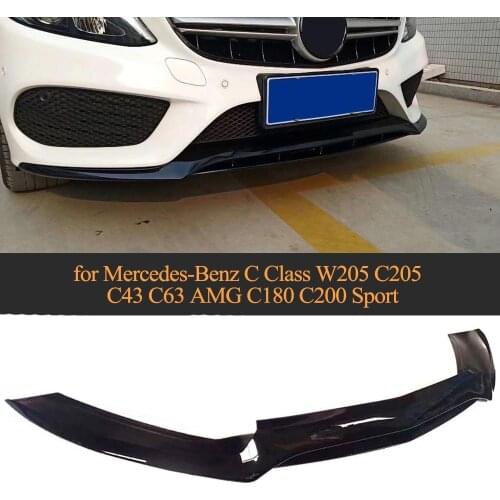 W205 C43 Car Front Bumper Lip Spoiler For Mercedes-Benz C Class W205 Sport C43 AMG 2015 - 2018 PP Front Lip Splitters