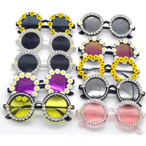 ZAOLIHU Brand Designer Round Sunglasses 10 Style Handmade Crystal Eyewear Diamond Lady Shades Luxury Mirror Eyeglasses UV400