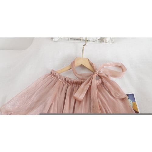 2021 Summer Women Slash Neck Puff Sleeve Ruffle Bow Shirt Lady Short Slim Bandage Strap Mesh Gauze Off Shoulder Chic Blouse Tops