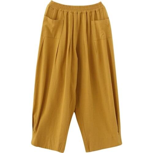 2021 Women Casual Loose Wide Leg Pants Womens Elegant Fashion HIP HOP Trousers，plus size cotton linen pants, over size 6xl 7xl