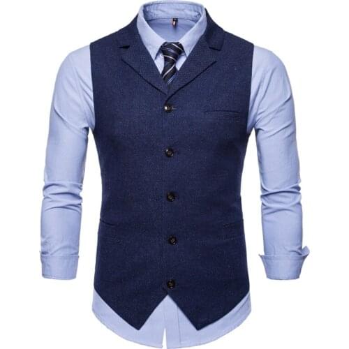 Vest Men Suit Business Vest Mens Casual Waistcoat Formal Suit Gilet Vest Slim England Style Waistcoat Men Wedding Clothing
