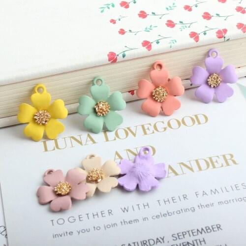 10PCS Fashion five-petal flower Enamel Charms For Jewelry Making Bracelet/Necklace/Earings Fashion Jewelry Womens Accessories