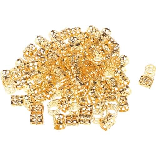 100 Pieces Hair Coil Dreadlocks Hair Braid Rings Dreadlocks Metal Hair Cuffs