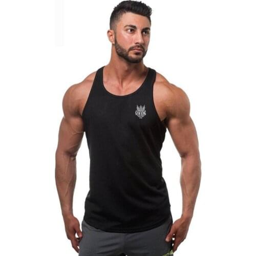2018 Fashion Men Brand Tank Tops Sleeveless Vest Fitness Men Tank Top workout print Vest Stringer sportswear Undershirt