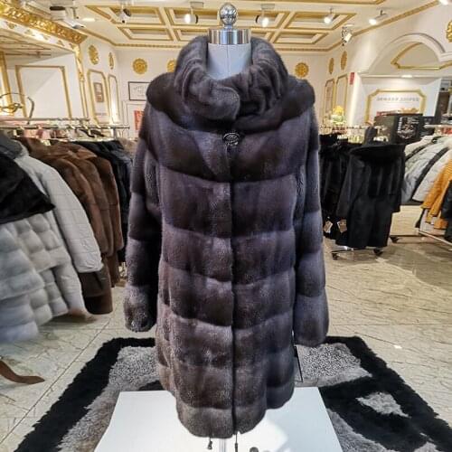 2020 Winter Fashion high-grade women mink coat long fur coat Comfortable mink fur coat hood coat WINTER PALACE 30316