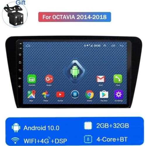 2+32G 4G LTE Android10 Car central multimidia radio Autoradio Player For Skoda Octavia 2014 2015 2016 2017 2018 GPS navigation