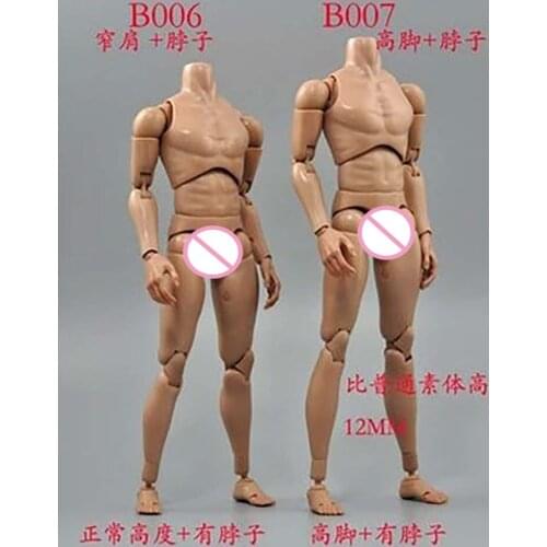 B006 B007 1/6 New Version Narrow-shouldered Long-necked Male Body 12'' Action Figure Toy Model Is Suitable As A Holiday Gift