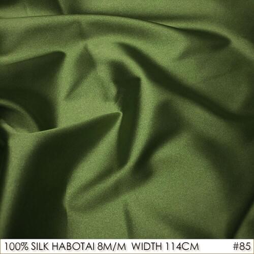 CISULI 100% SILK HABOTAI 114cm width 8momme Silk Patchwork Fabrics for Sewing Lining of Summer Dress and Shirt NO.85 Army Green
