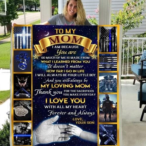 To My Mom From Son Mothers Day Gifts Flag Premium Sherpa Fleece Blanket