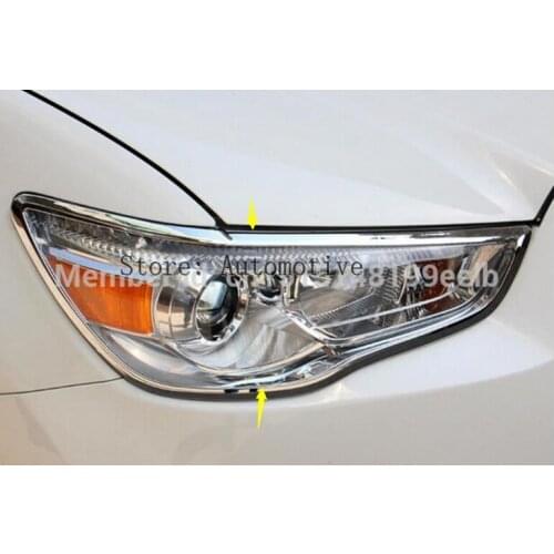 Chrome Front Headlight Headlamp Head lights Cover Trim for Mitsubishi ASX 2013 2014 2015 2016