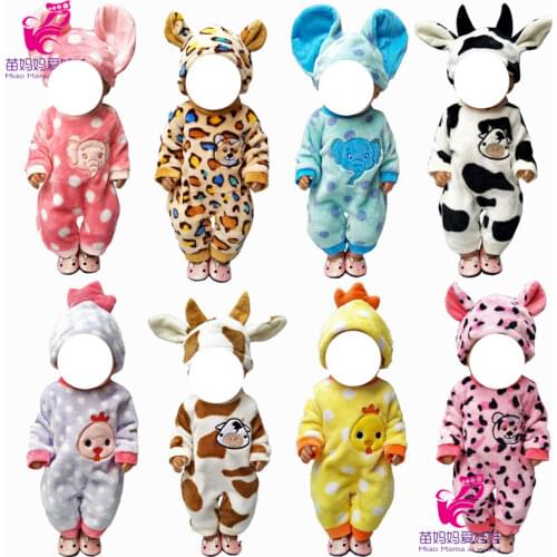 Doll clothes sets for 43cm Baby dolls clothes cartoon set for 18 inch girl doll cute animal clothes drop shipping