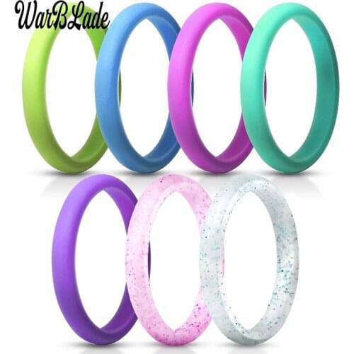 Fashion 2.7mm Food Grade FDA Silicone Ring For Women Wedding Rings Hypoallergenic Crossfit Flexible Sports Silicone Finger Ring