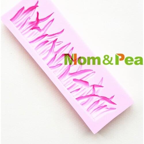 Mom&Pea 1112 Free Shipping Grass Silicone mold Cake Decoration Fondant Cake 3D Mold Food Grade