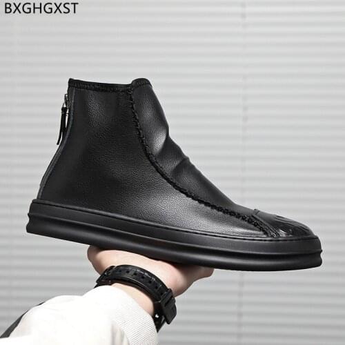 Black Leather Boots for Men Male Platform Shoes for Man 2021 Chelsea Boots Men Ankle Boots Man Luxury Designer Shoes Man Zapatos
