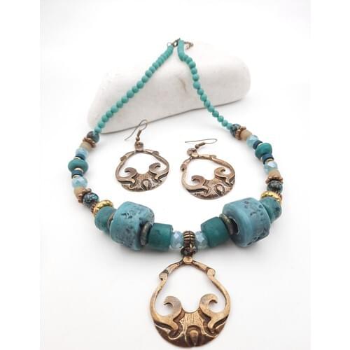 Takıtokacınız Authentic Necklace Earrings Set