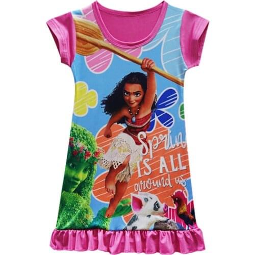 New Baby Dress Moana for Girls Dress Pajamas Nightgowns Princess Dress Kids Clothes Children Vaiana Home Wear Costumes Sleepwear