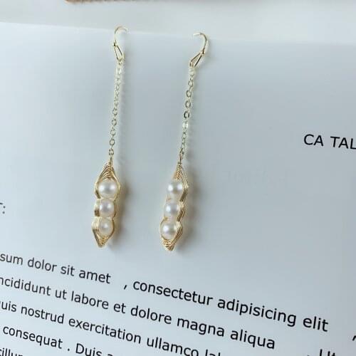 DAIMI New Designer Freshwater Pearl Wild Temperament Earrings Handmade Simple And Personalized Jewelry