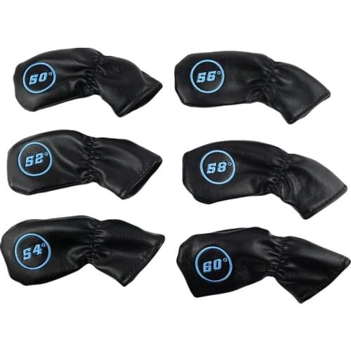 NRC Golf HeadcoverS 6Pcs Durable Golf Head Cover Set Iron Head Covers Club Water-resistant PU Leather Fit For all Brand