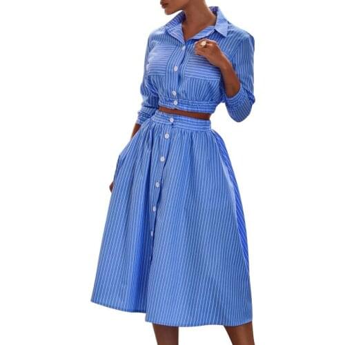 Nowsaa Elegant Striped Two-pieces Women Crop Top Suit Casual Streetwear Suits Female Blazer Set Chic Office Women Skirt Suit