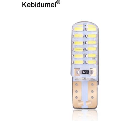 T10 LED Bulbs Light Lamp 12V 24SMD 5000K Cold White Car Interior Reading Light Wedge Side License Plate 5W5 Car Width Lamp