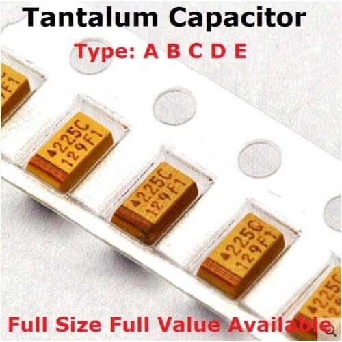 10PCS Type C 68UF 10UF 22UF 47UF 100UF 220UF 330UF Tantalum Capacitor 10V 4V 6.3V 16V 25V 35V 107 226 686 106 337 227 476