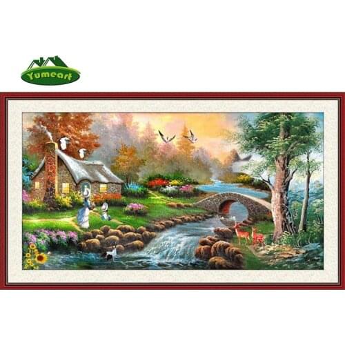 YUMEART 3D DIY Diamond Painting Diamond Inlay Cross Stitch Mosaic Embroidery Needlework Creative Gift Mountain Scenery