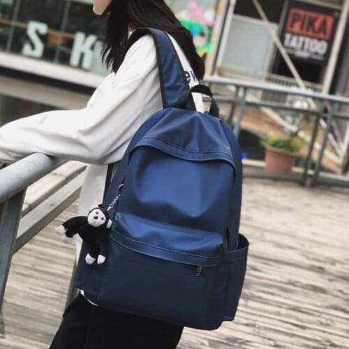 HOCODO Women Waterproof Backpack Solid Color School Bag For Teenage High Capacity Travel Bag Female Laptop Backpack Unisex