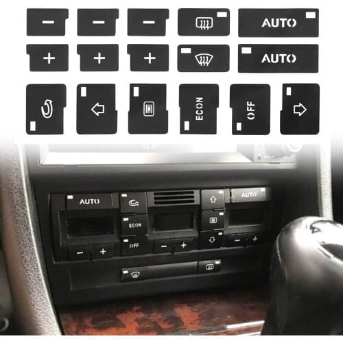 1 PC Black Car Air Condition AC Climate Control Button Repair Stickers Decals Fit For Audi A4 B6 B7 2000 2001 2002 2003 2004