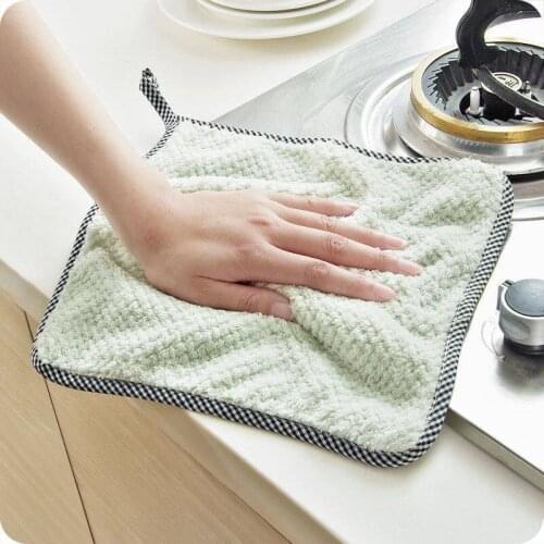 5Pcs/set Kitchen Dish Cloth Hand Towel Cloth Sink Wipe Non Stick Oil Cleaning Rags Kichen Tools Scouring pad Absorb water E0992