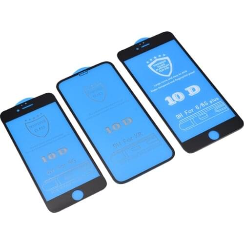100Pcs DHL/UPS/FEDEX 10D Full Cover Protective Glass for iPhone 12 11 Pro MAX X XS Max XR For iPhone 6 7 8 Plus Tempered Glass