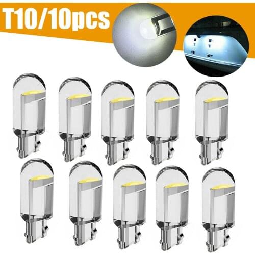 10x T10 194 168 W5W White LED Interior Car Trunk Map License Plate Light Bulbs LED T10 Car Light No Error Bulbs Durable