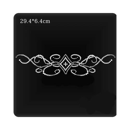 2pc/lot pant flower appliques transfers design iron on transfer patches hot fix rhinestone transfer motifs fixing rhinestones