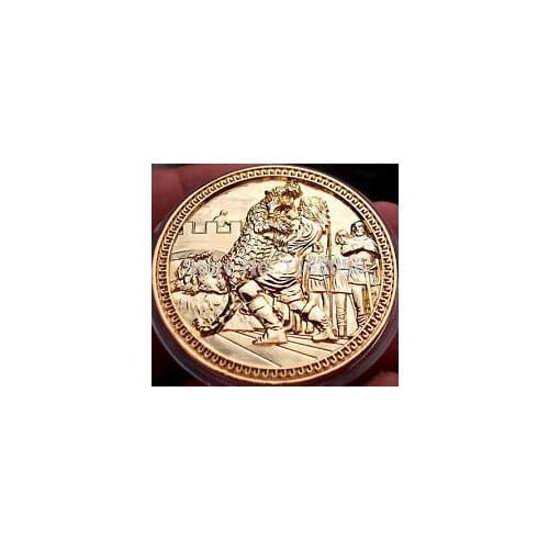 Wholesale and retail man vs cheetah leopard fight 3d coin cheap custom Metal Challenge Souvenir 3D Coin hot sales man 3d coins