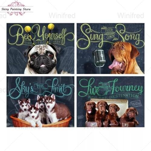 Full Square/Round Drill 5D DIY Diamond Painting Dog Animal Diamond Embroidery Creative Pictures Of Rhinestones Home Decoration